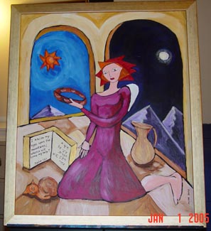 angel with tamborine